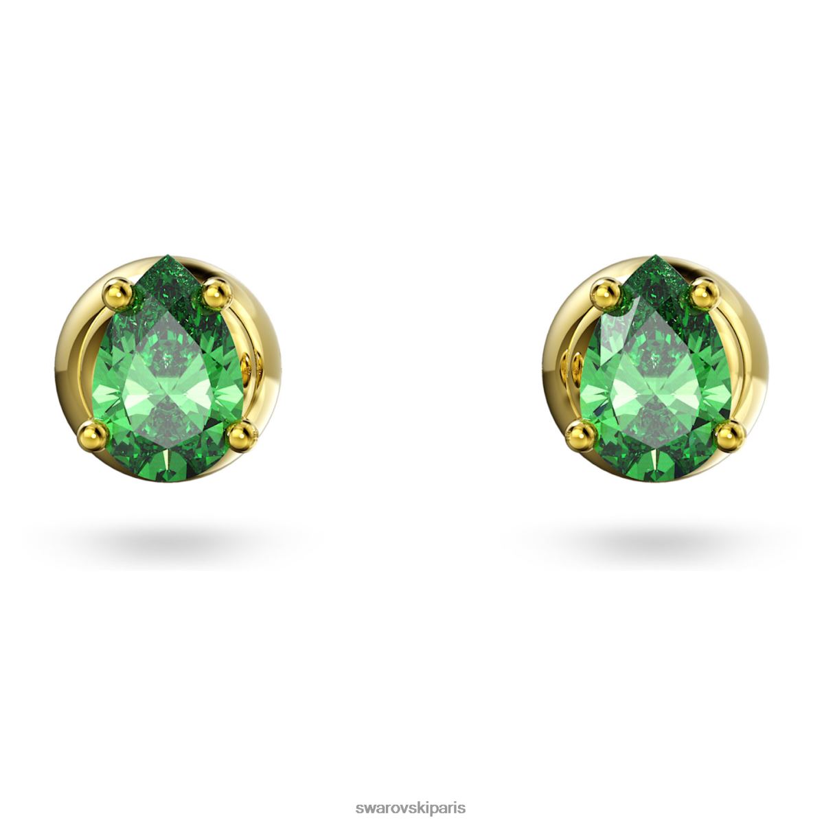 bijoux Swarovski boucles d'oreilles stilla taille poire, vert, métal doré RZD0XJ676