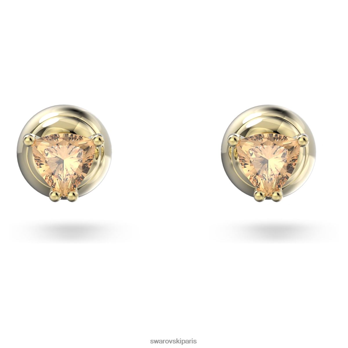 bijoux Swarovski boucles d'oreilles stilla taille trilliant, orange, métal doré RZD0XJ705