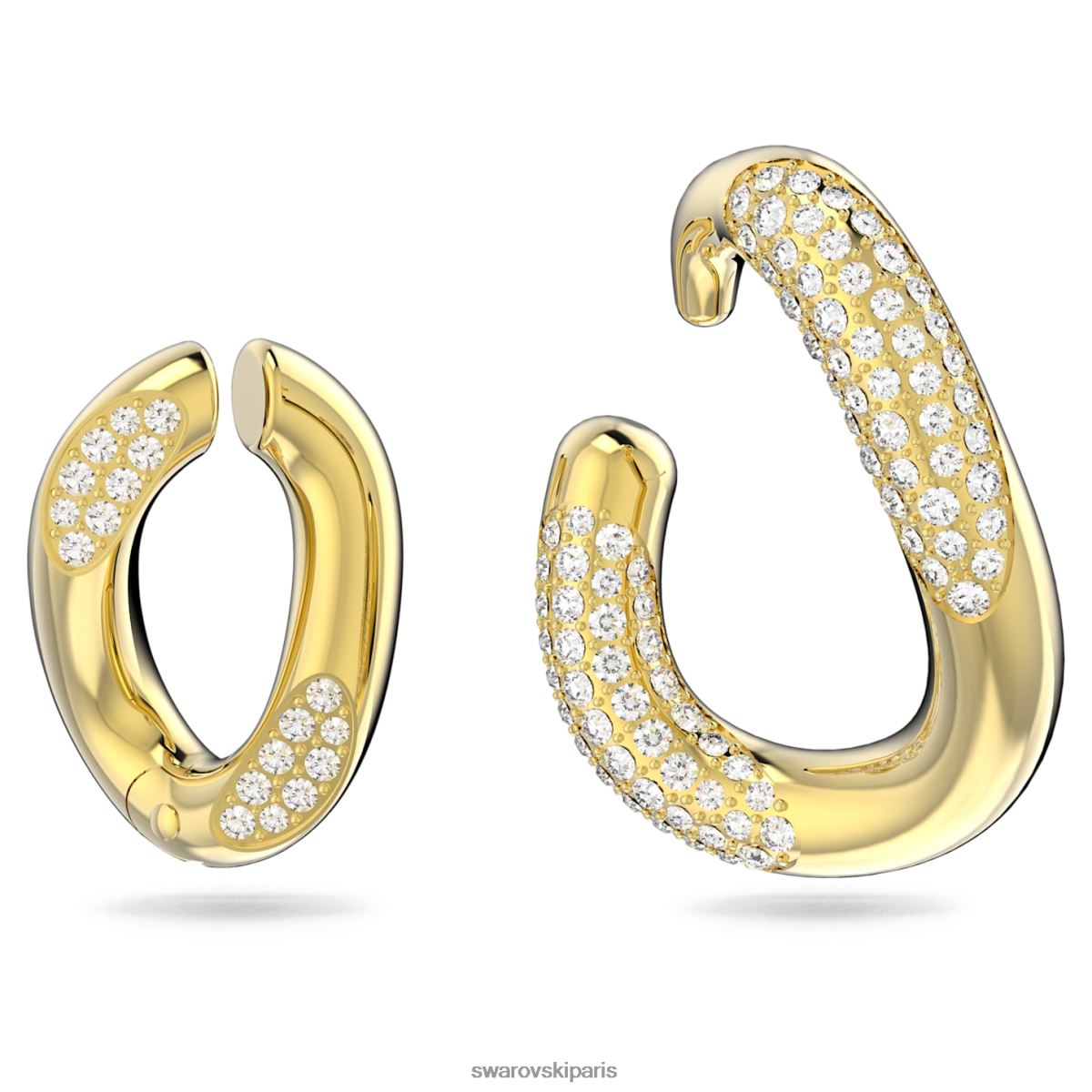 bijoux Swarovski manchette d'oreille dextera design asymétrique, blanc, métal doré RZD0XJ372