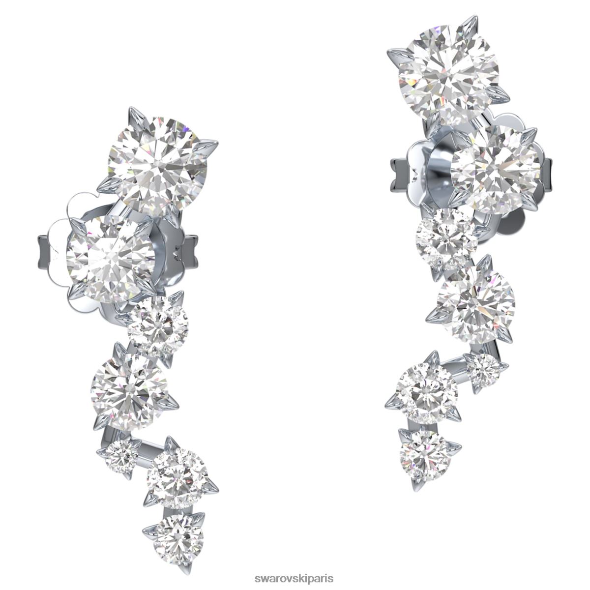 bijoux Swarovski manchettes d'oreilles intimes Or blanc 14 carats RZD0XJ960