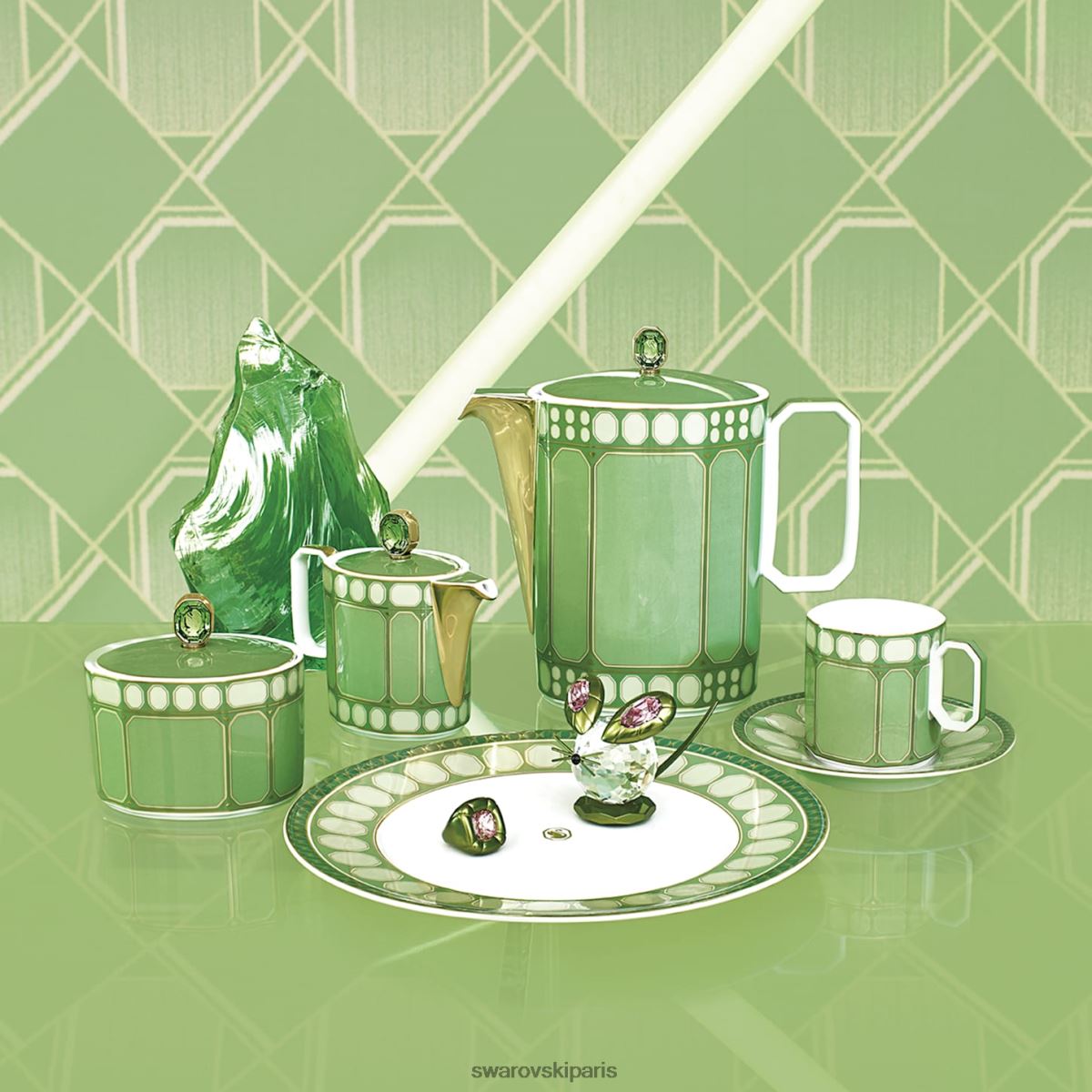 décorations Swarovski cafetière signum porcelaine, vert RZD0XJ1752
