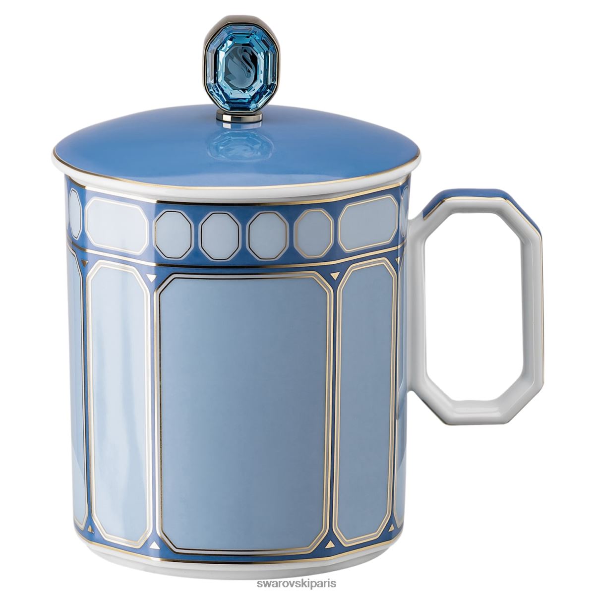 décorations Swarovski tasse signum avec couvercle porcelaine, bleu RZD0XJ1745