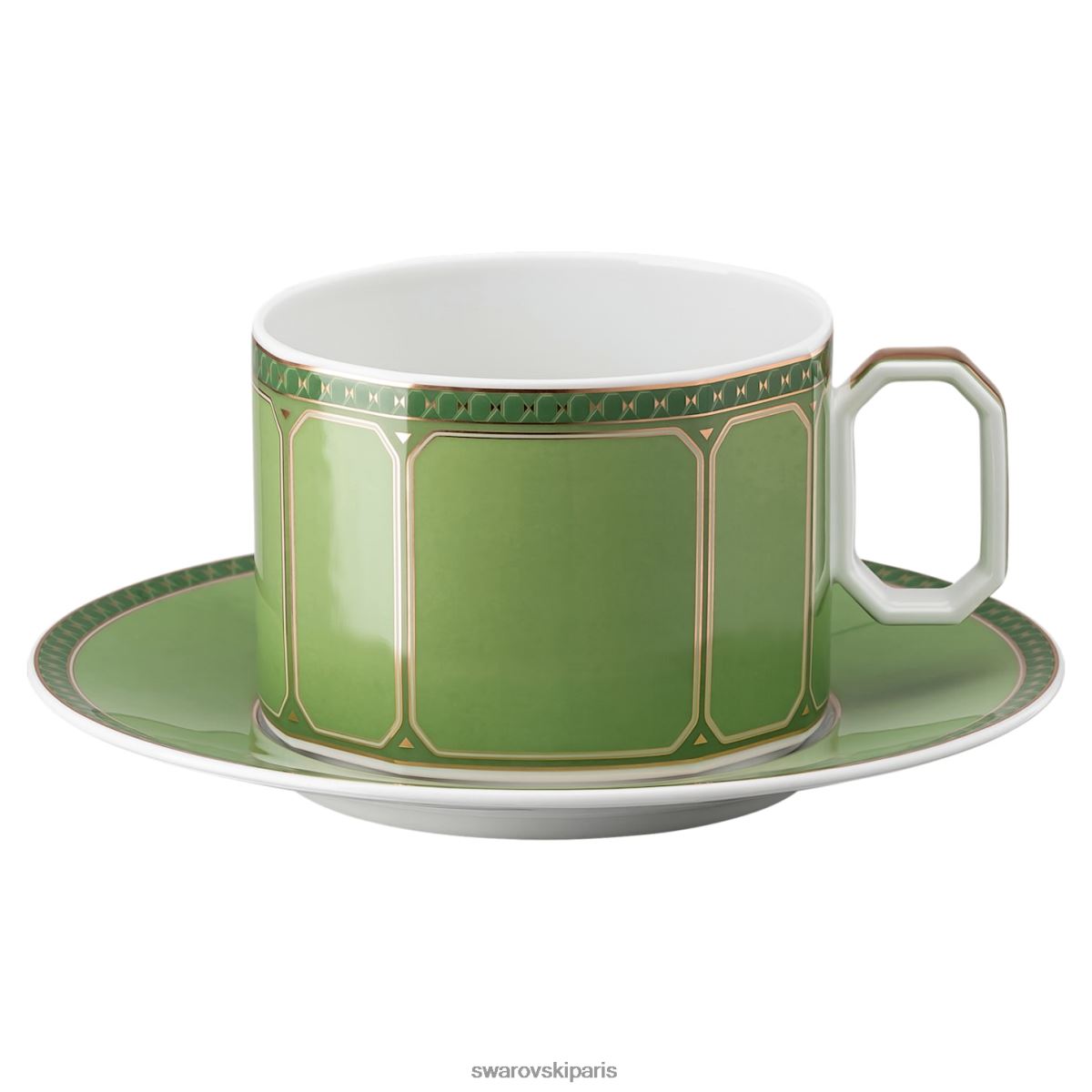 décorations Swarovski tasse signum avec soucoupe porcelaine, vert RZD0XJ1735