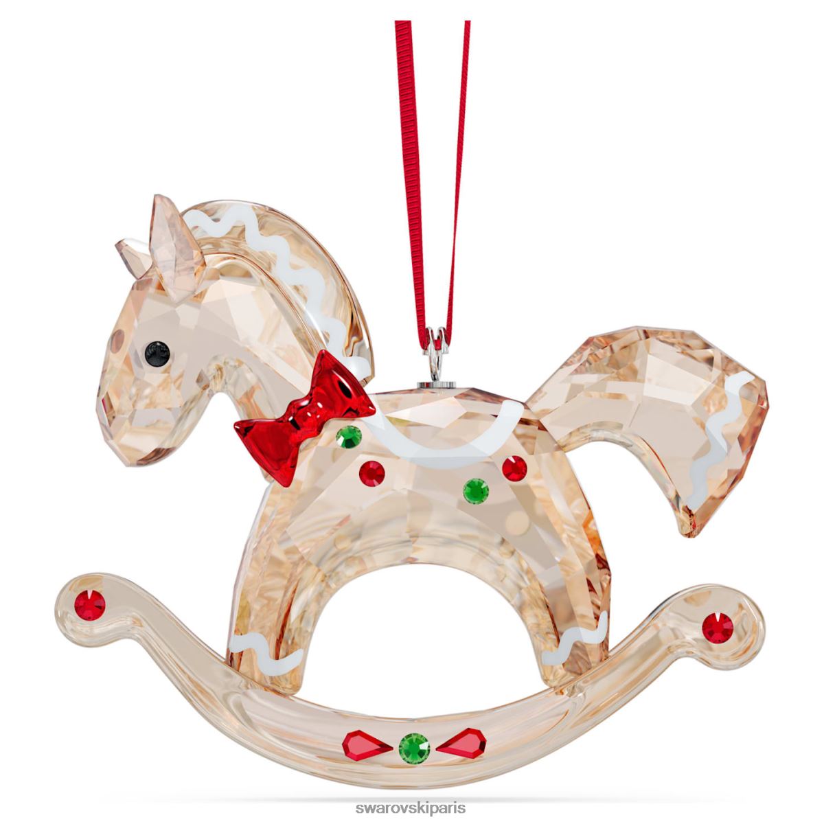 décorations Swarovski Ornement de cheval à bascule en pain d'épices pour les fêtes collection RZD0XJ1815